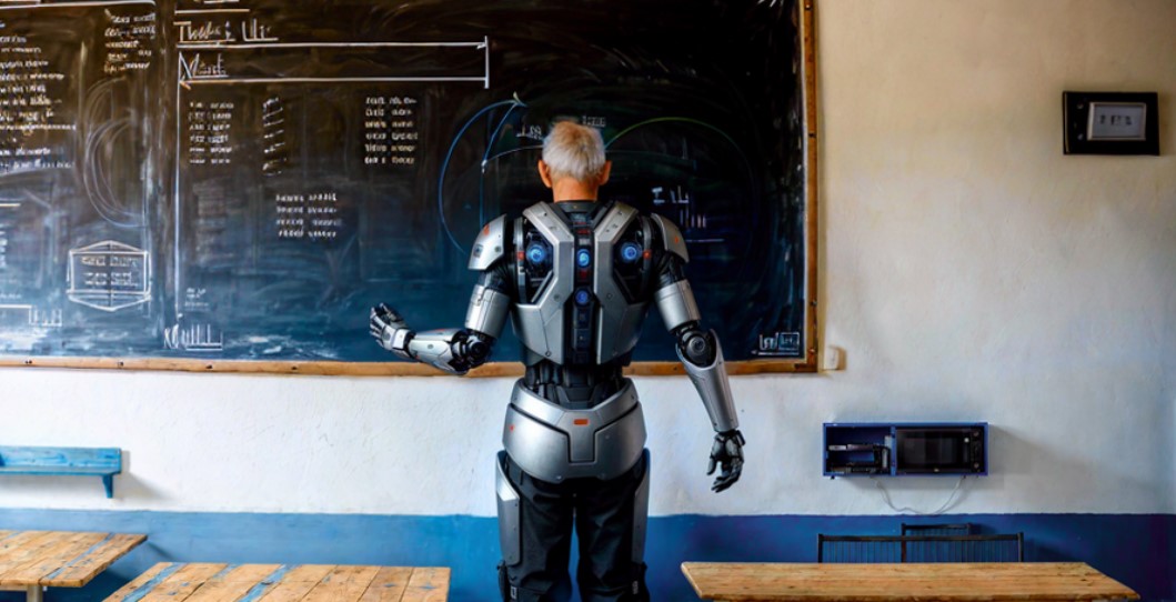 Gemini, il cyber-professore universitario, immaginato da StableDiffusion